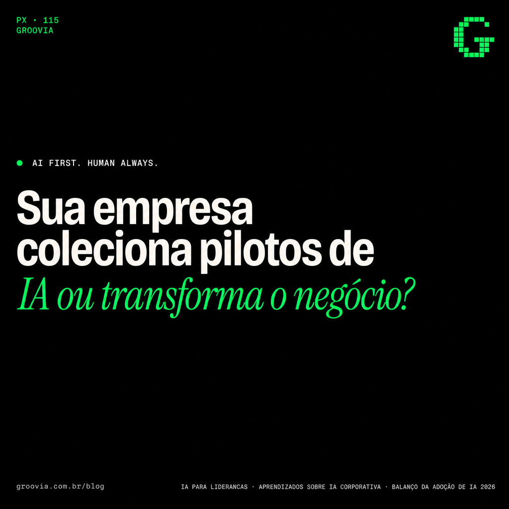 Capa do artigo Groovia: Sua empresa coleciona pilotos de IA ou transforma o negócio?