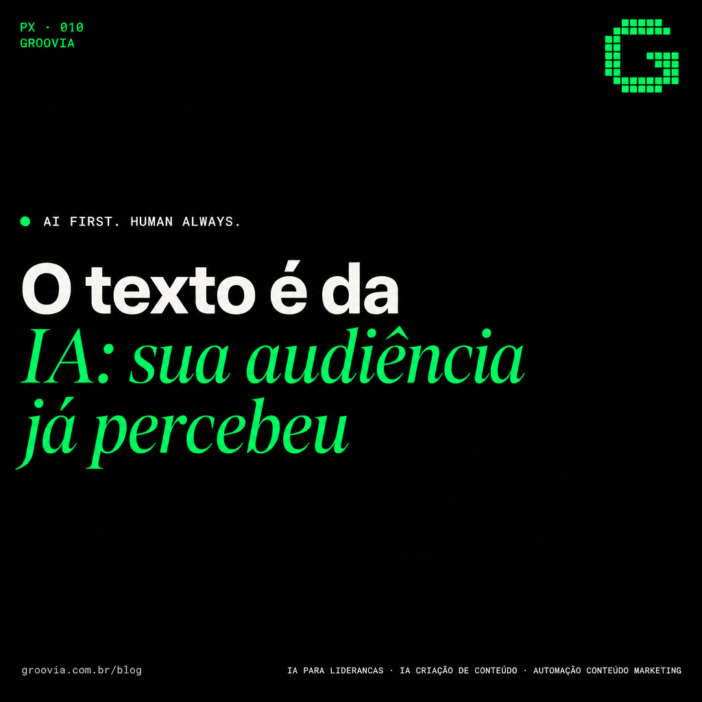 Capa do artigo Groovia: O texto é da IA: sua audiência já percebeu