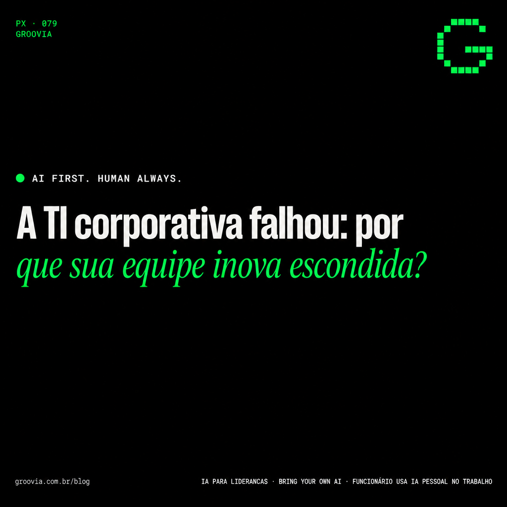 Capa do artigo Groovia: A TI corporativa falhou: por que sua equipe inova escondida?