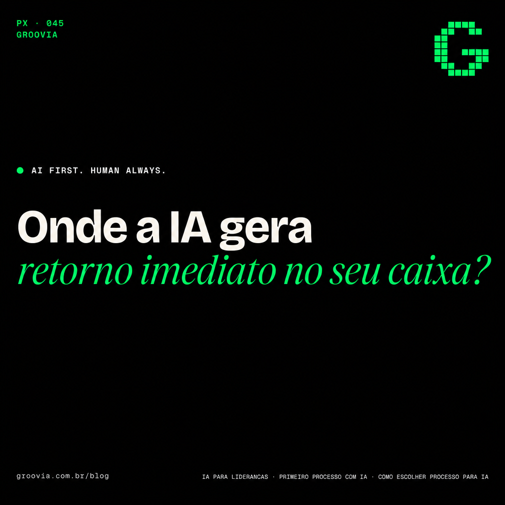 Capa do artigo Groovia: Onde a IA gera retorno imediato no seu caixa?