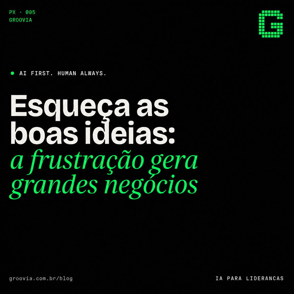 Capa do artigo Groovia: Esqueça as boas ideias: a frustração gera grandes negócios