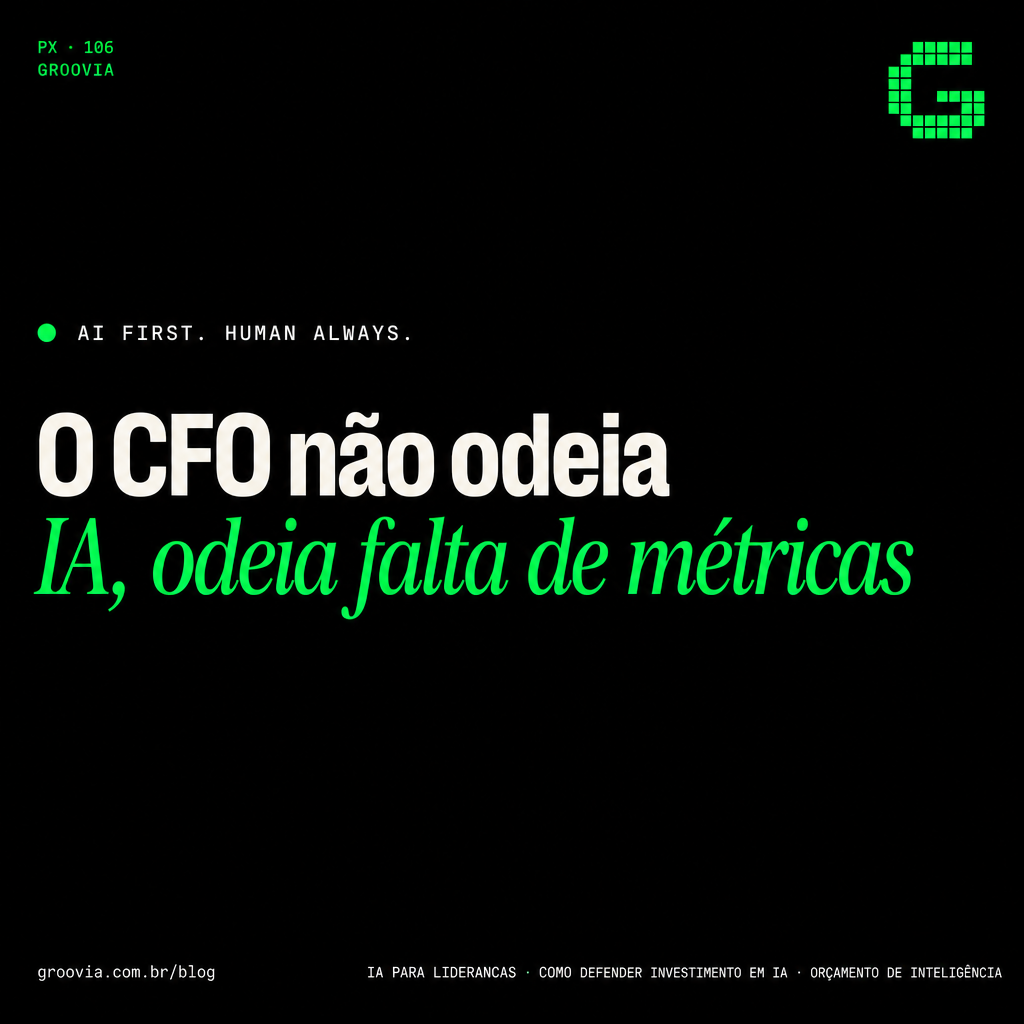 Capa do artigo Groovia: O CFO não odeia IA, odeia falta de métricas
