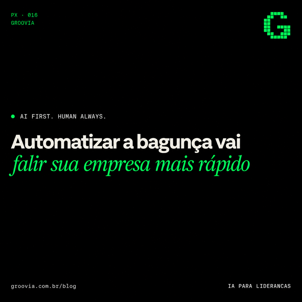 Capa do artigo Groovia: Automatizar a bagunça vai falir sua empresa mais rápido