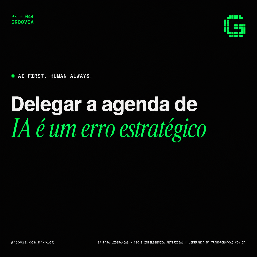 Capa do artigo Groovia: Delegar a agenda de IA é um erro estratégico