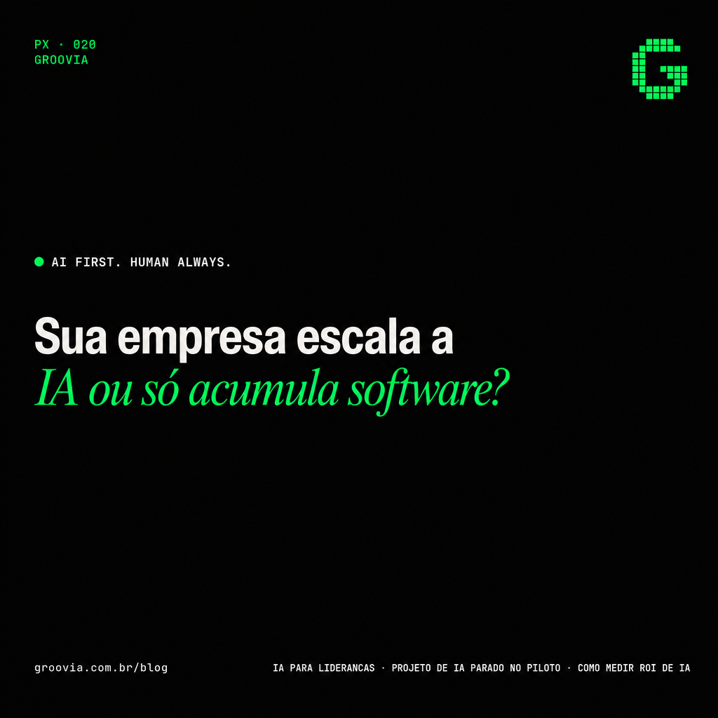 Capa do artigo Groovia: Sua empresa escala a IA ou só acumula software?