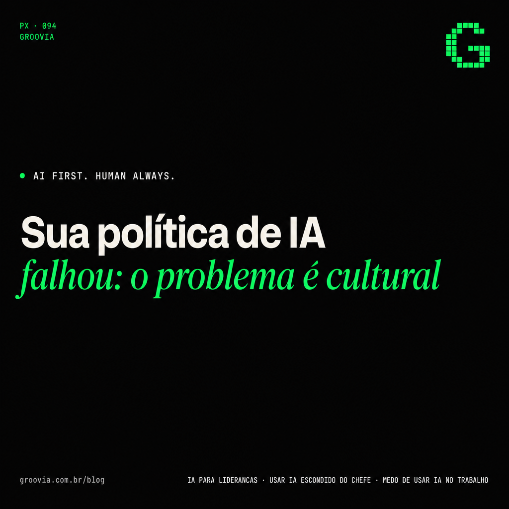 Capa do artigo Groovia: Sua política de IA falhou: o problema é cultural