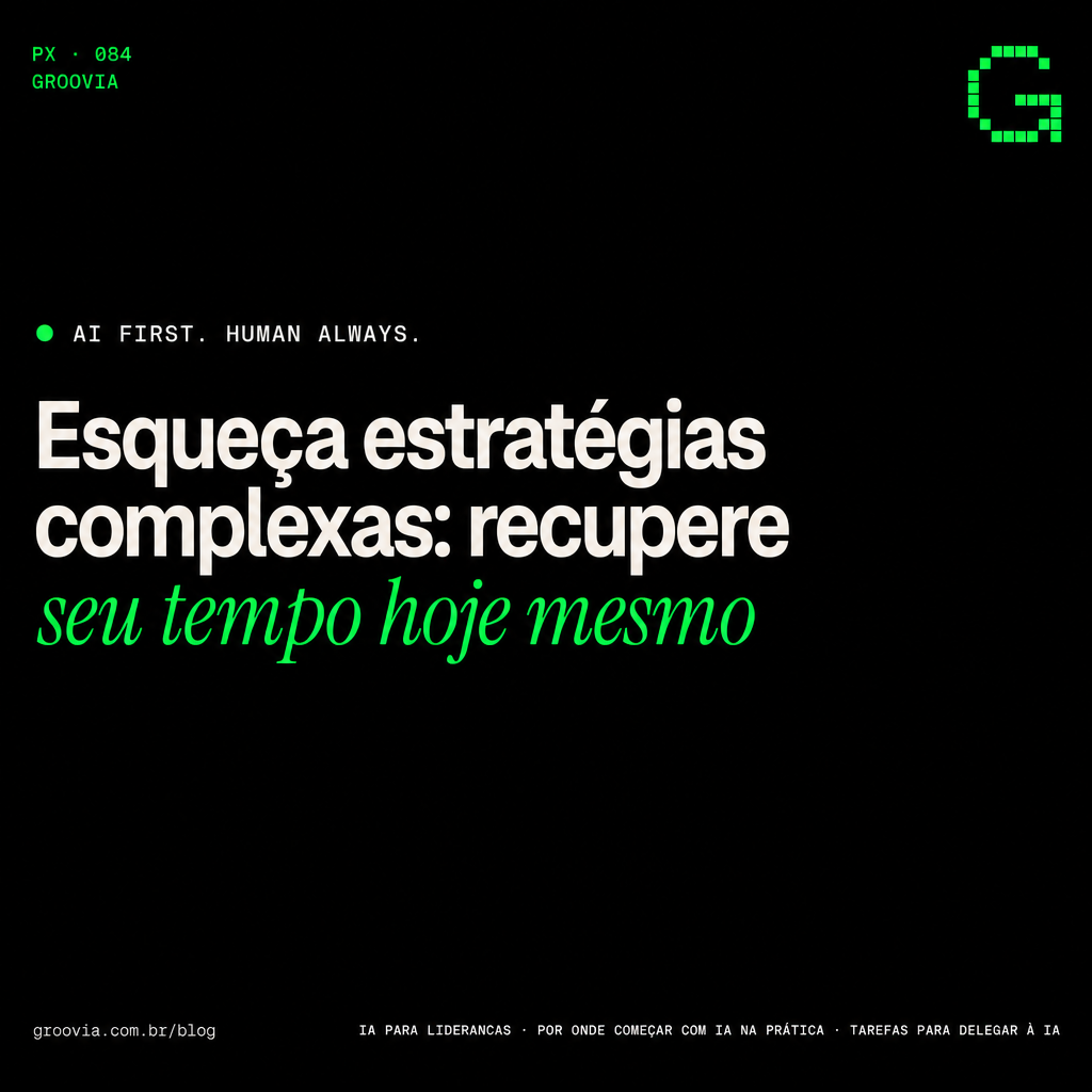 Capa do artigo Groovia: Esqueça estratégias complexas: recupere seu tempo hoje mesmo